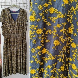 Navy Blue Yellow polka dot sundress Downing Street